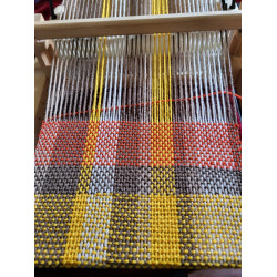 Heddle loom woven scarves