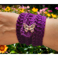 Crocheted Wrist Band - Purple 1