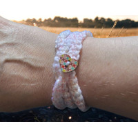 Crocheted Wrist Band - Peach