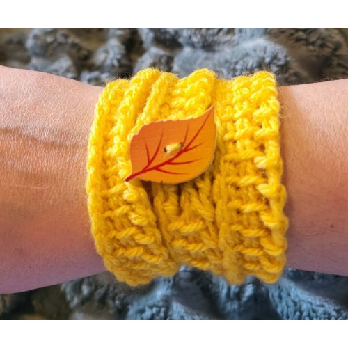 Crocheted Wrist Band - Buttercup Yellow