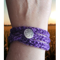 Crocheted Wrist Band - Purple 2