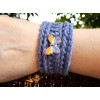 Crocheted Wrist Band - Denim Blue