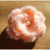 Brooch - Crocheted Flower, Peach