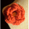 Brooch - Crocheted Flower, Orange