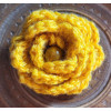 Brooch - Crocheted Flower, Yellow