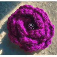 Brooch - Crocheted Flower, Purple