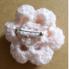 Brooch - Crocheted Flower, Pale salmon-pink