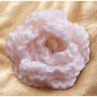 Brooch - Crocheted Flower, Pale salmon-pink