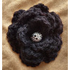 Brooch - Crocheted Flower, Black