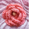 Brooch - Crocheted Flower, Dark salmon-pink
