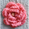 Brooch - Crocheted Flower, Dark salmon-pink