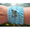 Crocheted Wrist Band - Spearmint blue