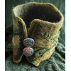 Felted Wrist Band - Green Embroidered