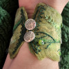 Felted Wrist Band - Green Embroidered