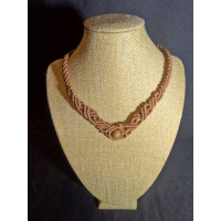 Necklace - Macrame Woven with Picture Jasper Crystal