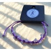Macrame Beaded Bracelet in Purple, 1